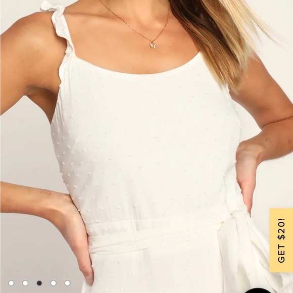 Romantic Dreams White Ruffled Tiered Swiss Dot Maxi Dress - Picture 3 of 5